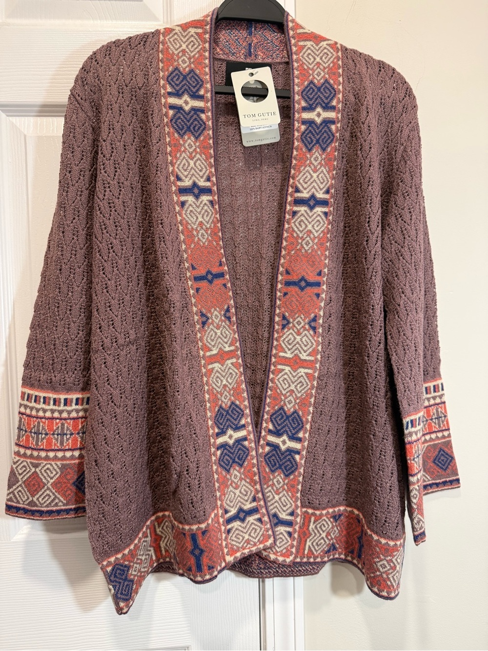 Tom Gutie Nazca Kimono Plum 100% Baby Alpaca NWT One Size Luxury Wrap